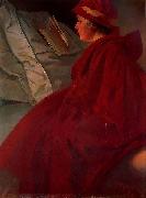 Alfons Mucha The Red Cape oil on canvas